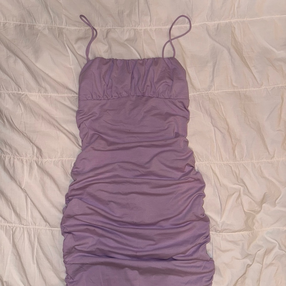 Light purple mini body on spaghetti strap dress